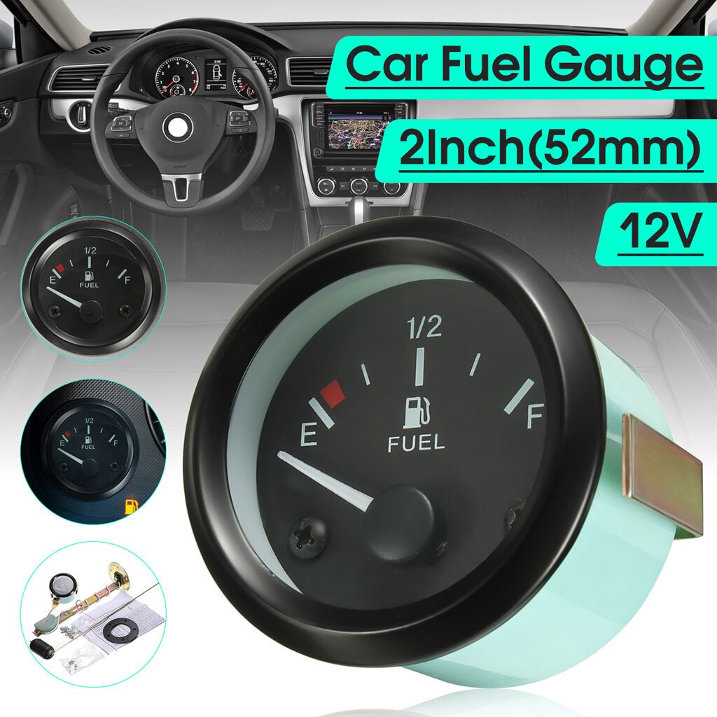 2 Inch 52mm Car Universal Fuel Level Gauge Meter Fuel Sensor E-1/2-F Pointer 30-240ohms High sensitivity easy operation CB