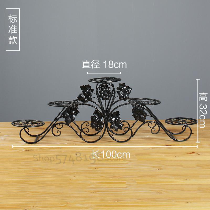 Balcony indoor Nordic flower shelf wrought iron balcony multi-storey floor-mounted simple living room floor pot rack: VIP 3