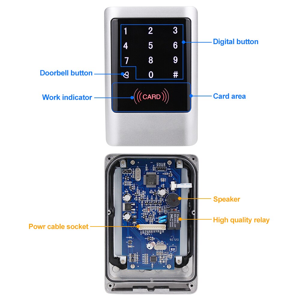 IP65 Wasserdichte RFID Keypad Access Control Board Kartenleser Standalone Access Controller System Kit 125KHz 13,56 MHz mit Schlüssel