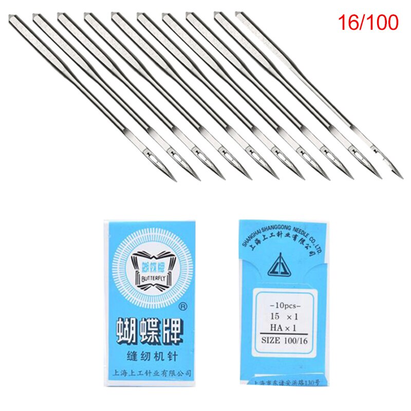 10pcs/set Household Flat Sewing Machine Needles Craft Assorted Kit Universal Fitting 9/65-18/110 Type Accessories: E