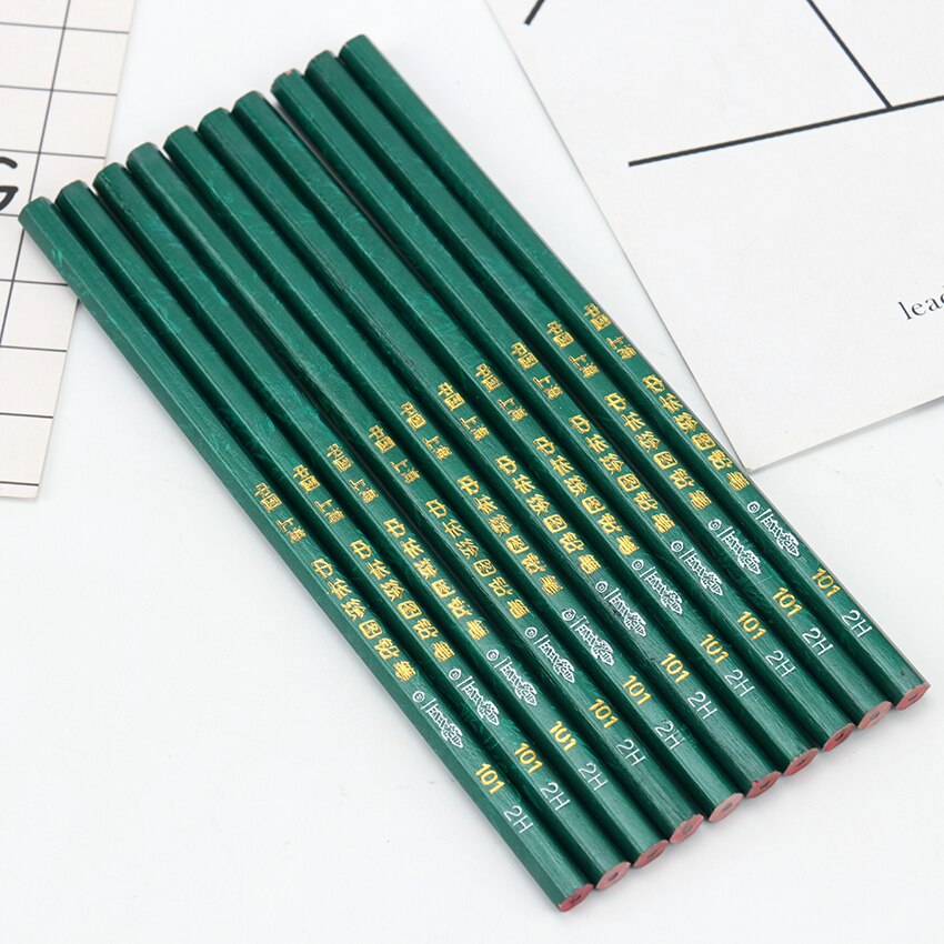 10 PCS Sketch And Drawing Writing Pencil Stationery Supplies 2H Sketch Non-Toxic Primary School Writing Pencil