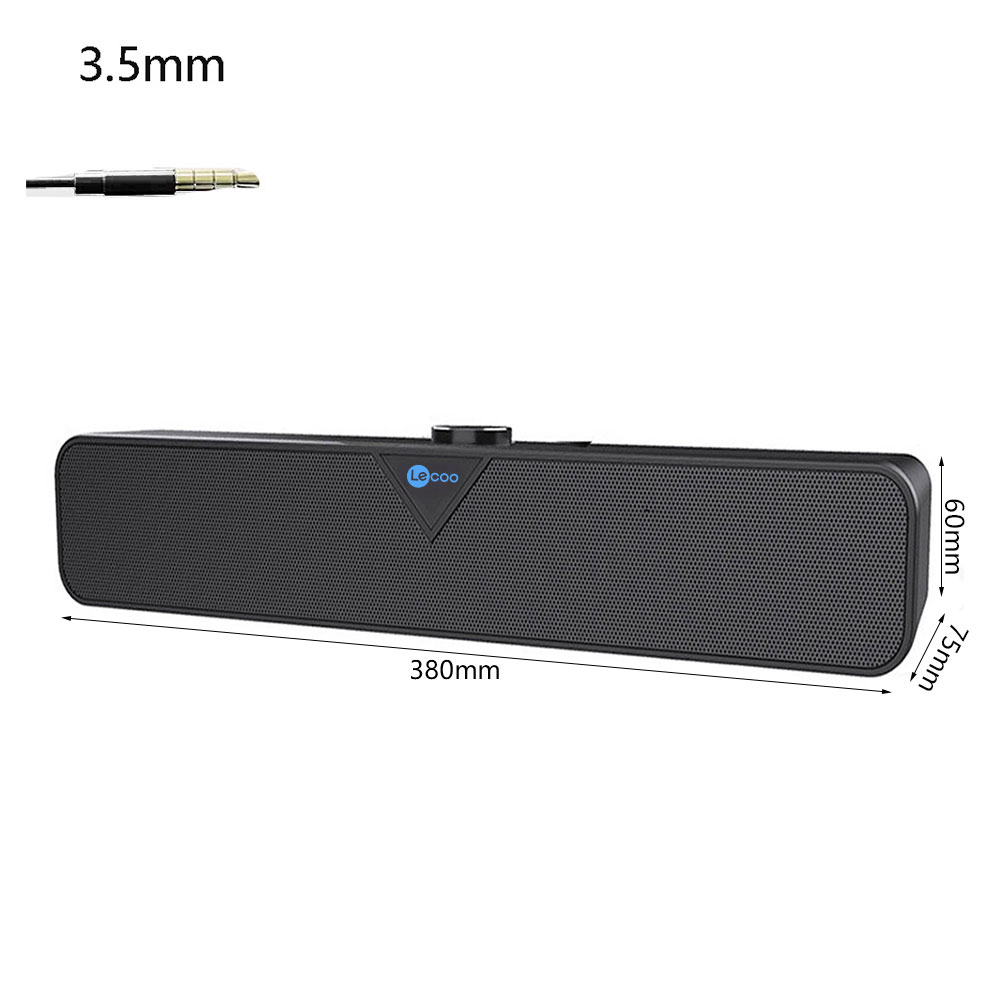 Lenovo Lecoo DS102 Bluetooth Computer Speaker USB Powered Wired Computer Sound Bar Mini Soundbar Speaker Subwoofer