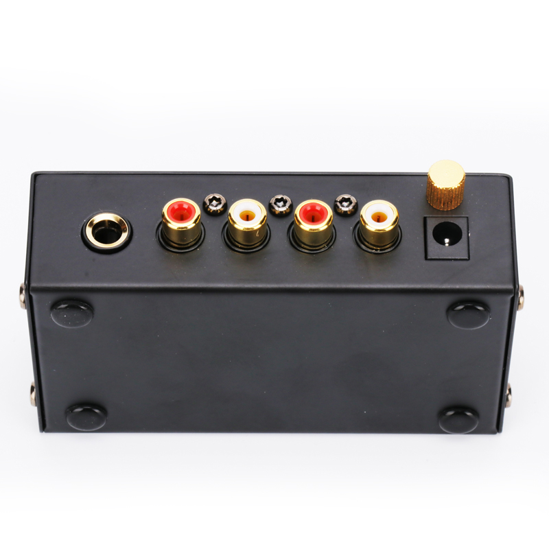 Preamplificador Preamplificador de fono Amplificador de audio ultracompacto con control de volumen de nivel Entrada de tocadiscos Salida RCA Salida TRS de 1/4''