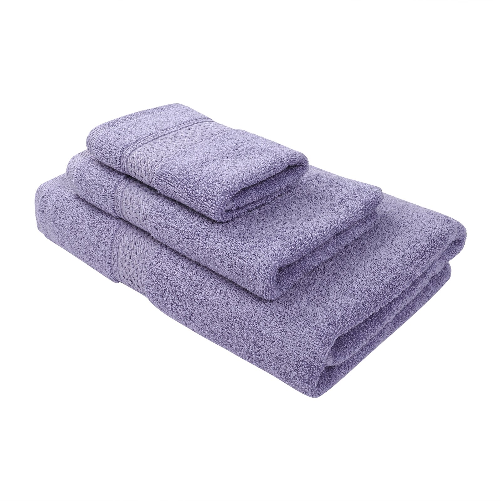 3Pcs Luxe Badhanddoek Set Hotel Zacht Katoen Zeer Absorberend Badkamer Sneldrogend Badstof Handdoeken Voor Hand Gezicht douche: Purple