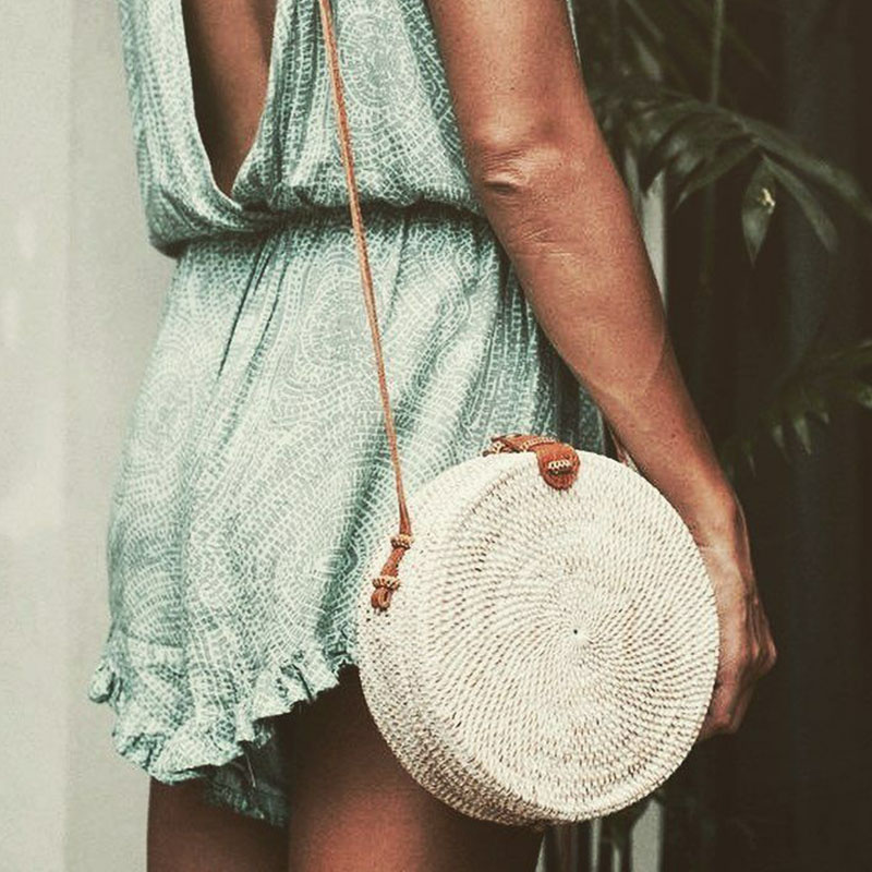 Sac de plage sacs à bandoulière en paille femmes sacs à Main en rotin tissé Sac à Main pour dames ronde sacs à Main en rotin femmes cercle Sac de paille