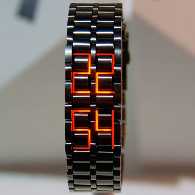 Led Display Elektronisch Horloge Rood Blauw Led Lava Digitaal Polshorloge Voor Vrouwen Mannen