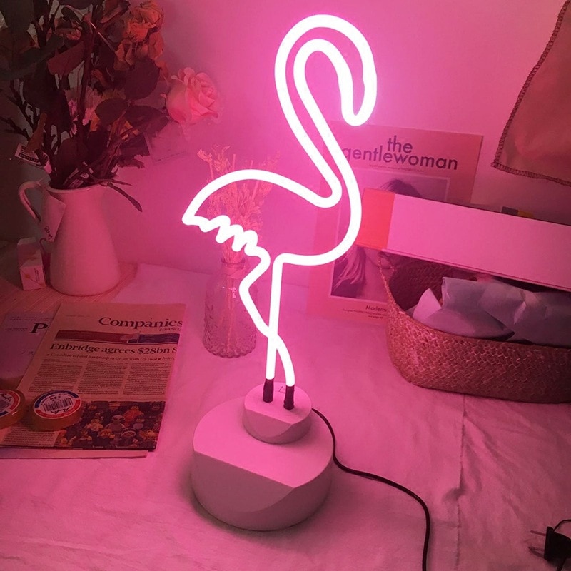 Neon Neon Sign Decoratie Led Nachtlampje Cloud Rainbow Flamingo Vorm Kleurrijke Bureaulamp Voor Indoor Bruiloft Verlichting