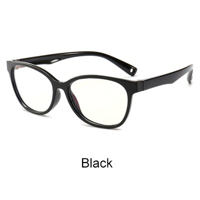 Ralferty kids ultralichte siliconen brilmontuur anti-blauwfilterbril computerbril  uv400 brillenmonturen kind  k007: Zwart