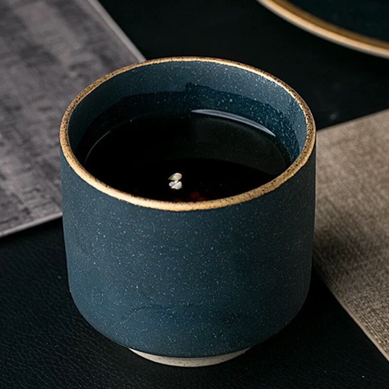 Taza de café de cerámica Europea Gran volumen taza de té verde 250ml taza de agua para desayuno y café suministros para bebidas