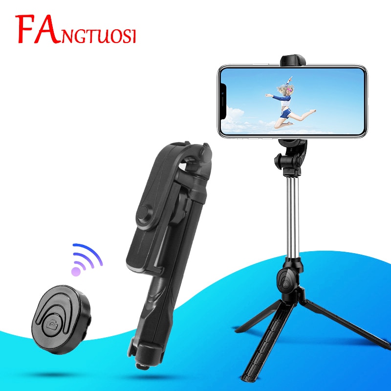 Fangtuosi 3 In 1 Draadloze Bluetooth Selfie Stick Opvouwbare Monopod Mini Statief Selfie Stok Met Afstandsbediening Sluiter