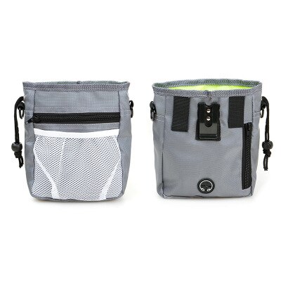Portable Pet Dog Treat Bag Training Belt Pocket Bag Puppy Snack Reward Waist Bag for Outdoor Aids Pouch food container pouch: Gray