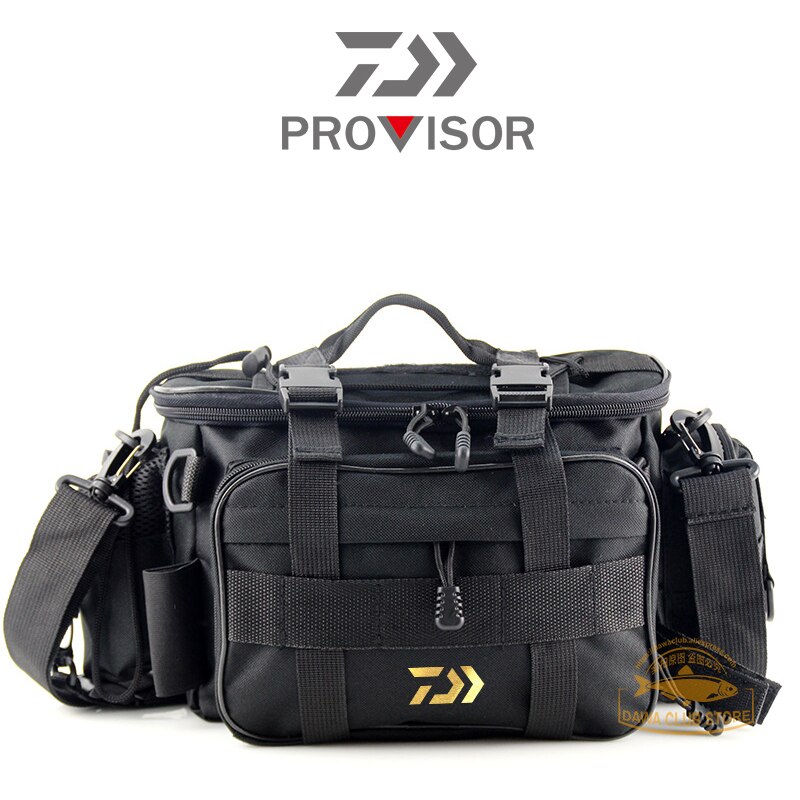 Dawa fisketaske fiskegrejstaske multifunktionel taljepakke fiskelokker gear opbevaringstaske enkelt skulder crossbody taske: Fotofarve 2