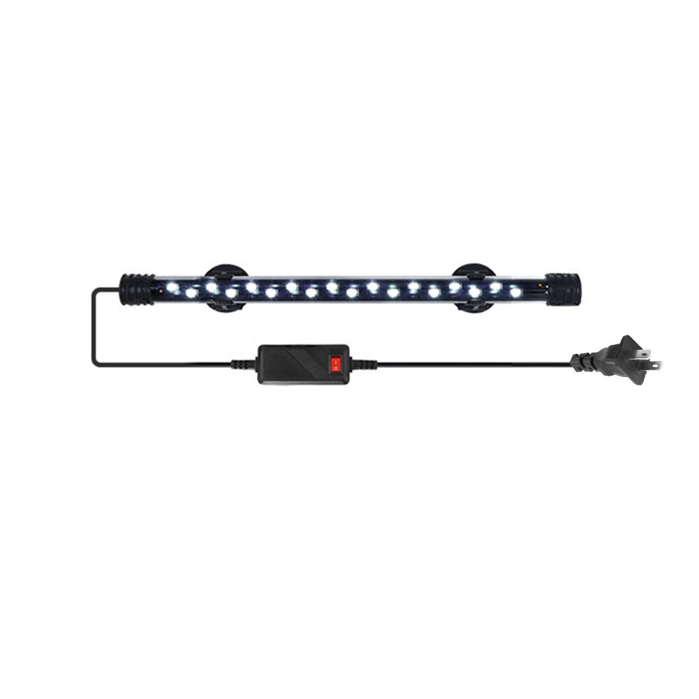 Aquarium White Light Fish Tank Submersible Lamp Waterproof Underwater LED Plant Lamp Aquarium Lighting Accessories: US Plug 6W 28cm