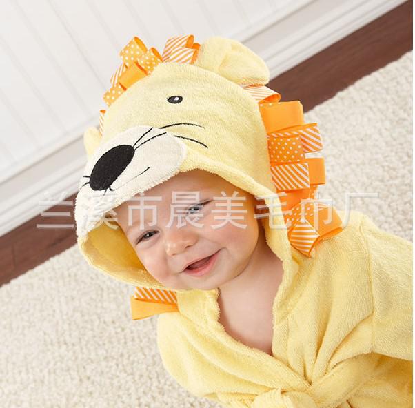 Spring Autumn Children Bathrobe Baby Cotton Cartoon Unisex Small Pajamas Animal Robes 1pcs Baby Hooded Blankets 0 To 12month: 7