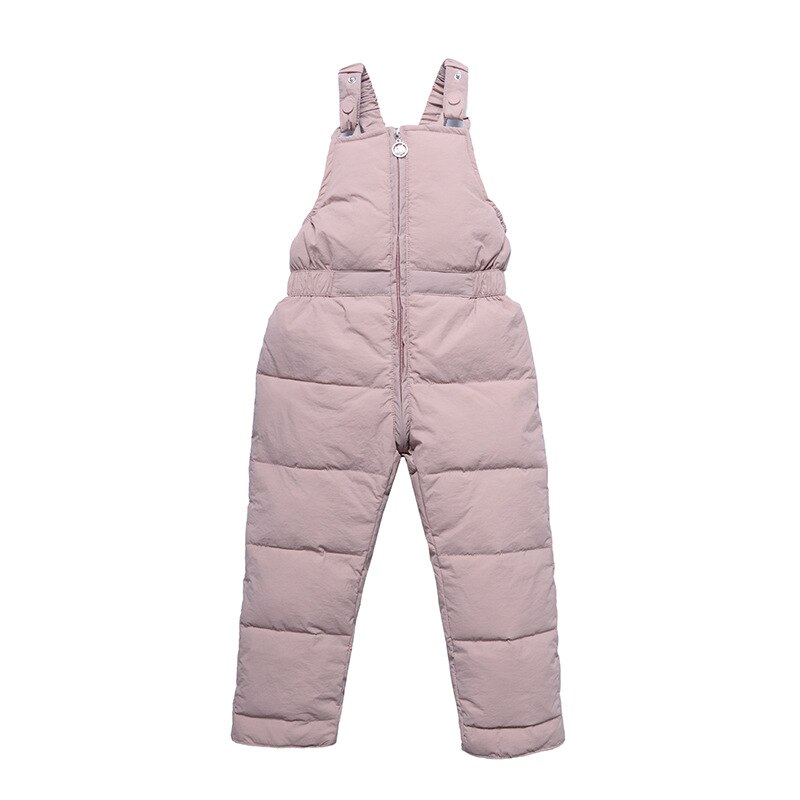 CITRUS Children Down Trousers Braces Pants Baby Boys Girls Autumn Winter Braces Pants Baby Warm Trousers For 9-24M Baby: Pink / 12-18M