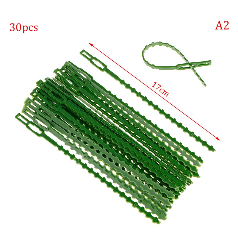 50/30 x Reusable Garden Plastic Plant Belt Ties Tie Garden Fishbone Band Tool