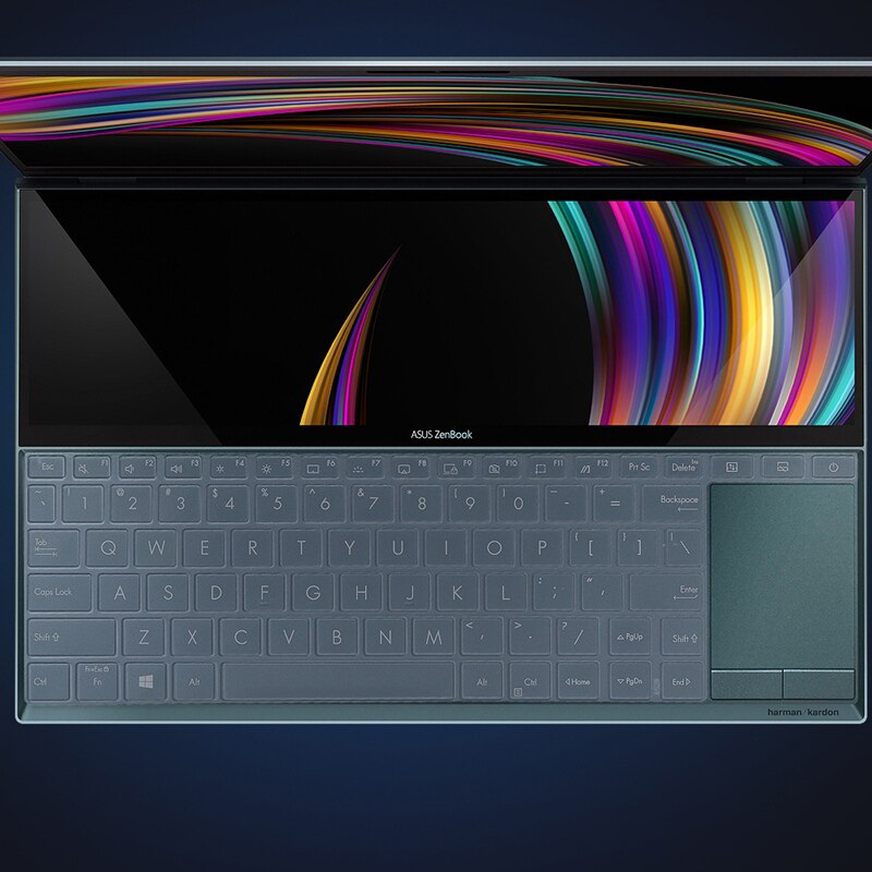 Silicone Keyboard Cover skin Protector for 14'' Asus ZenBook Duo UX481FL UX481F ux481fn UX481 FL FN laptop UX4000F: Clear