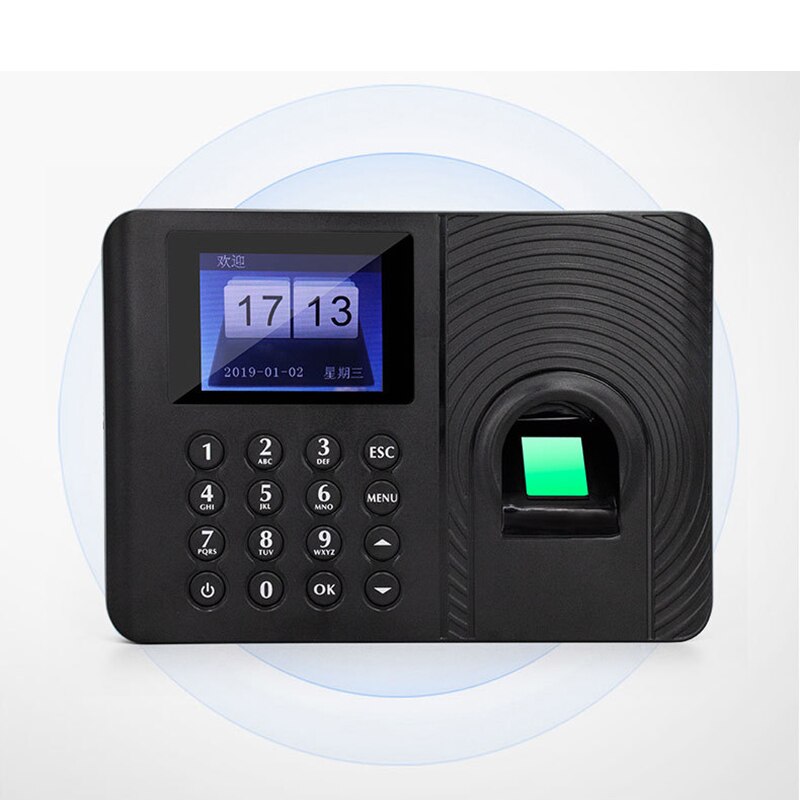 A10 Fingerprint Time Attendance System Clock Recorder Employee Recognition Recording Device Electronic Machine(EU Plug)