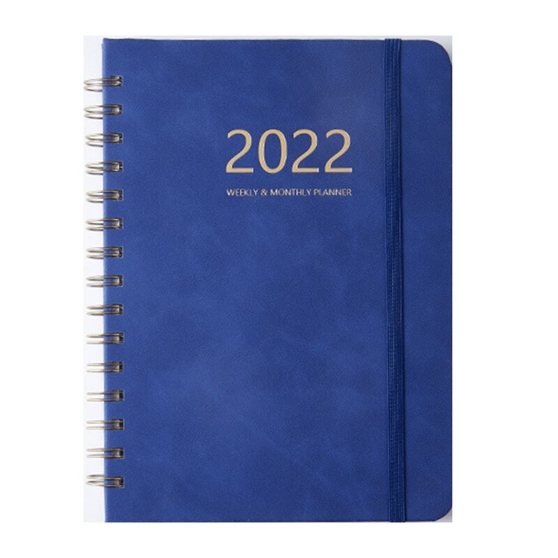 69HF 2022 Weekly Planner Notebook Journals Agenda Organizer Plan Note Book Schedule Notepad Stationery School Supplies: Blue