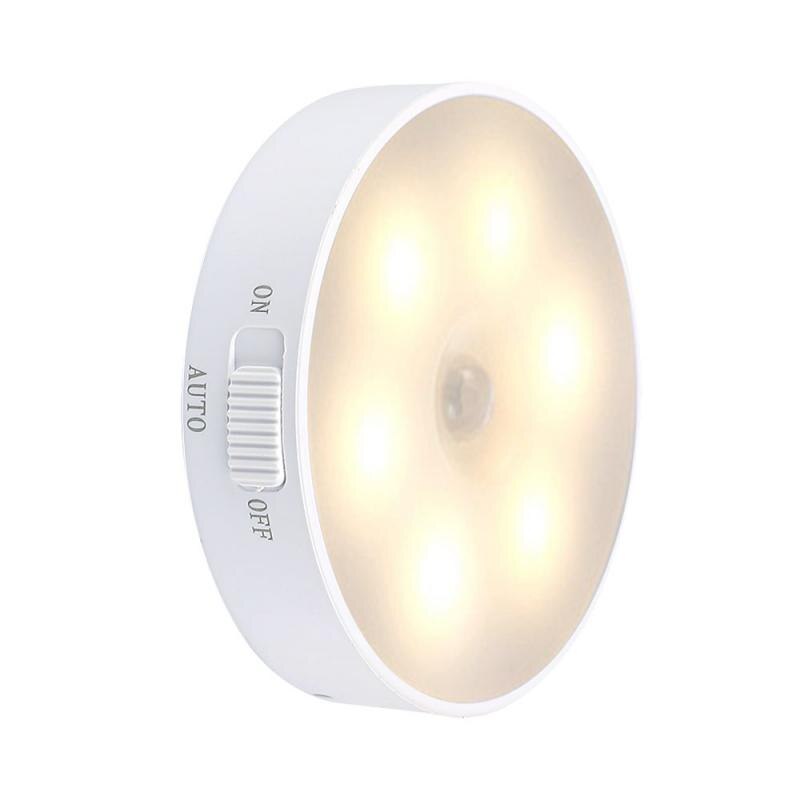 LED Motion Sensor Night Light Auto On/Off For Bedroom Stairs Cabinet Wardrobe Wireless USB Rechargeable Wall Lamp 2 Models