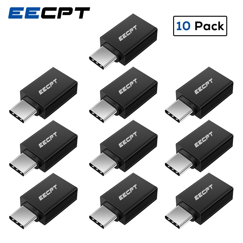 EECPT 10 Pack USB OTG Type C Adapter USB C naar USB 3.0 OTG Kabel Type-C Adapter Connector voor Macbook Samsung S10 S9 Huawei P20