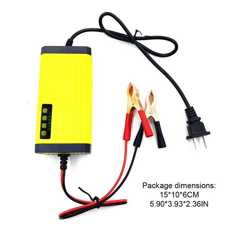 Universal Lead Acid Auto Motorcycle Battery Power Charger Maintainer 12V Intelligent Pulse Repair LED Capacity Display