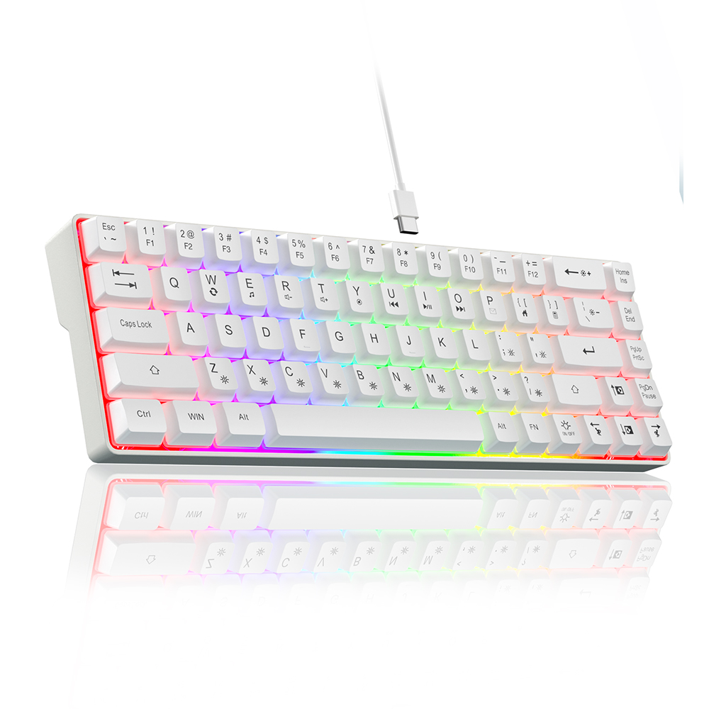 SOLAKAKA SK968 Wired Keyboard Cool RGB Backlit Ergonomic Portable Keyboards Membrane Keyboard for PC Laptop: Olive
