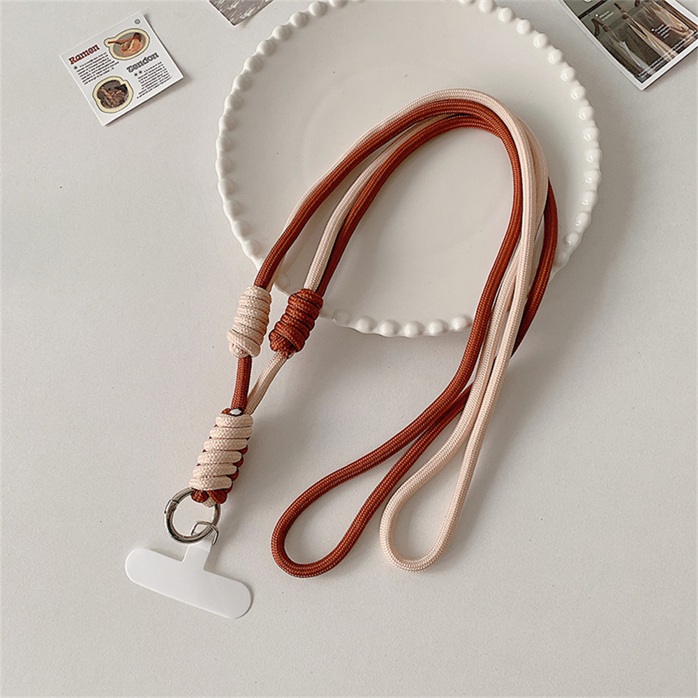 Cute Mobile Phone Straps Crossbody Rope Contrast Color Lanyard with Door Credencial Upgrade Strips Convenient Telephone Chain: black