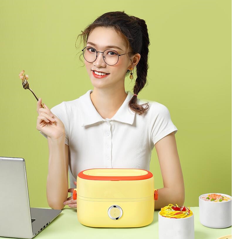 220V Mini Electric Rice Cooker 1L Ceramic Inner Cooking Pot Portable Multi Cooker Mini Lunch Meals Heating Box