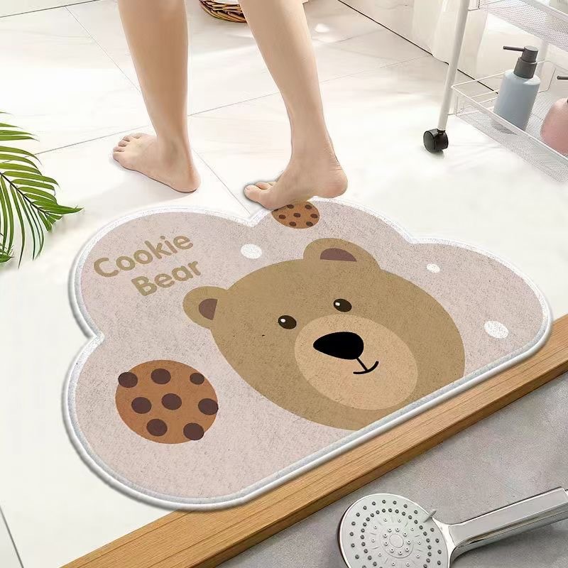 Panda Cartoon Hond Patroon Zachte Kussen Badmat Quick Dry Super Absorberende Non-Slip Badkamer Tapijt Diatomeeën Modder Tapijten waterdicht