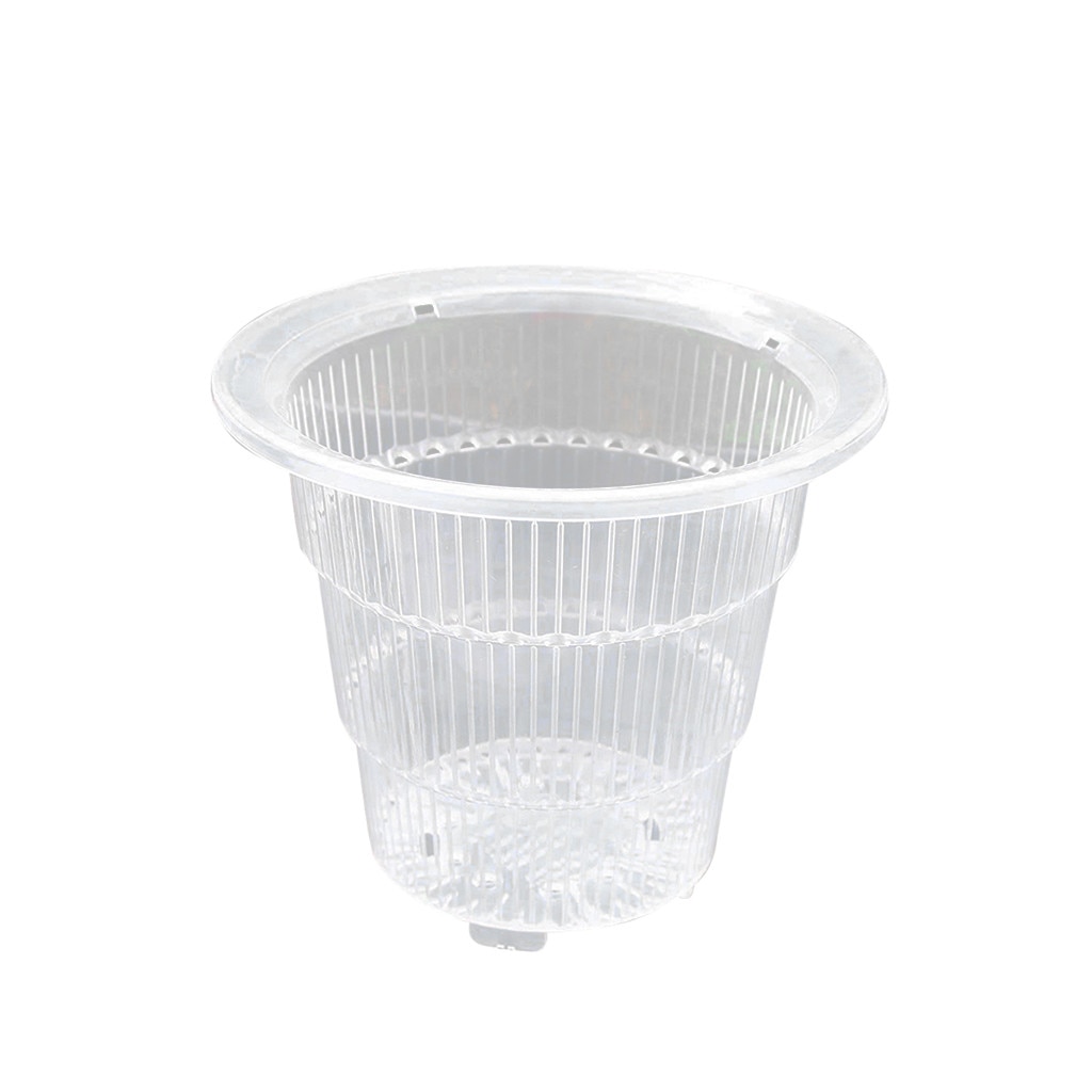 Maceta de plástico transparente con forma de Orquídea, maceta transpirable con ranuras, para vivero maceta para flor, 10/12/15cm #40