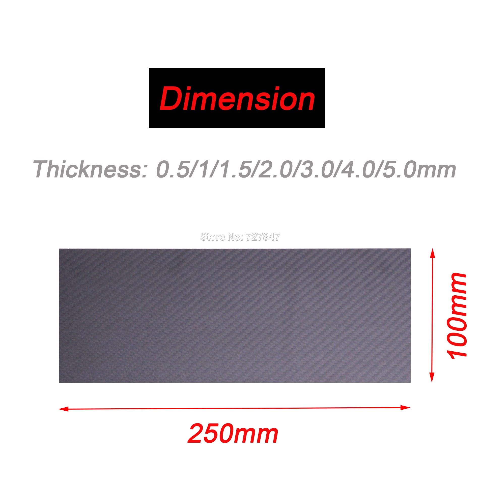 Goede 0.5-5mm 100mm x 250mm 3k matte oppervlakte koolstofplaat paneel platen hoge composiet hardheid materiaal bord