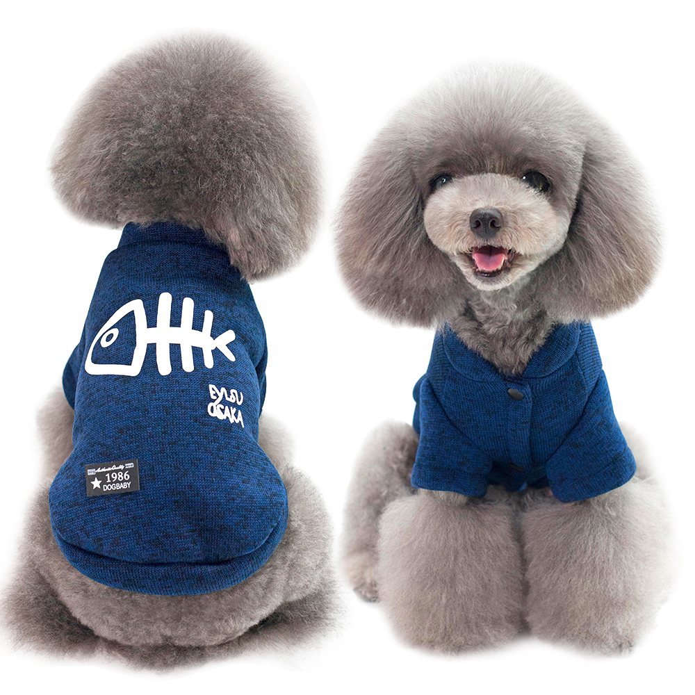 Dog Winter Clothes Small Pet Clothes French Bulldog Costume ropa para perro Cotton Pets Clothing Outfit for Small Dogs Chihuahua: XXL / Blue