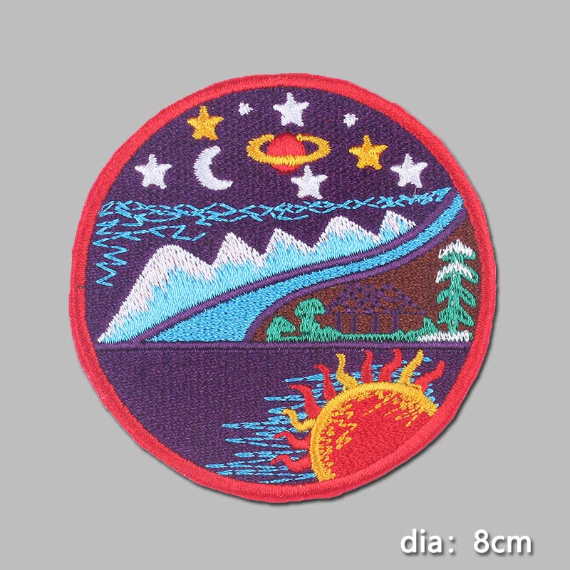 Diy Adventure Geborduurde Ijzer Op Patches Voor Kleding Mountain Reiziger Patches Op Kleding Strepen Outdoor Wandelen Patches: PE3599CT