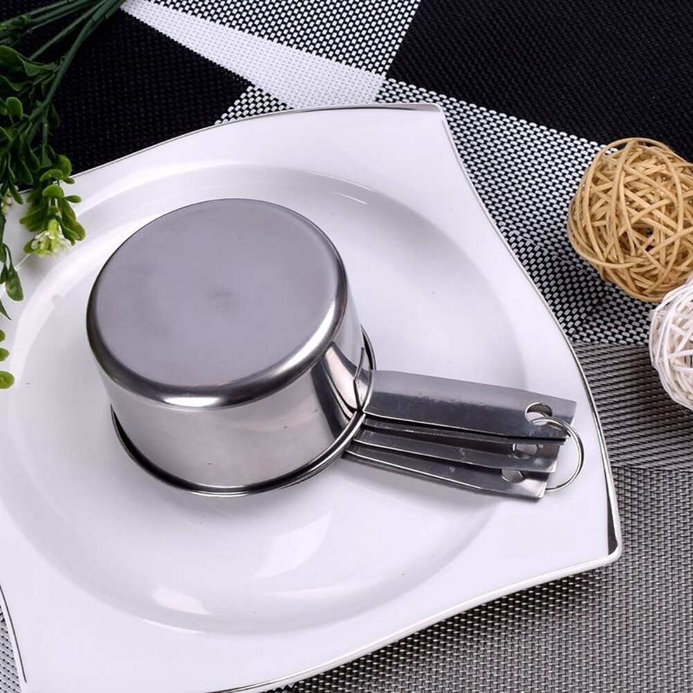 5 Pcs Duurzaam Roestvrij Staal Meten Lepels Cups Set Keuken Bakken Tools Robuuste Roestvrijstalen Maatregel Maatbeker