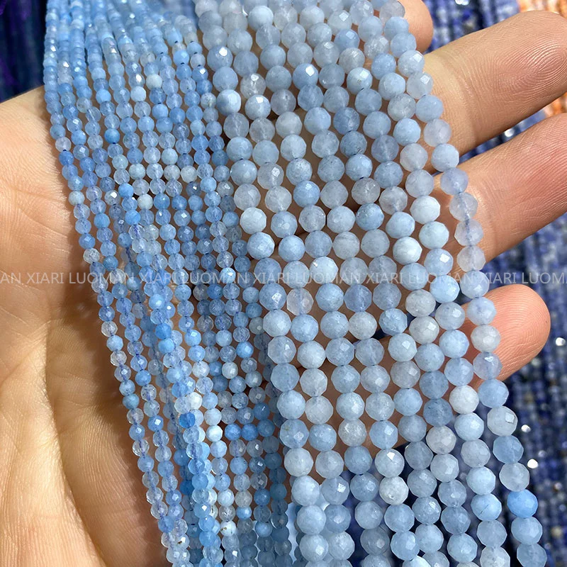 Cuentas de piedra Natural facetadas, Calcedonia roja rubí, cuentas espaciadoras sueltas redondas para fabricación de joyería, collar de pulsera DIY de 2MM, 3MM y 4MM: Rojo / 4 mm