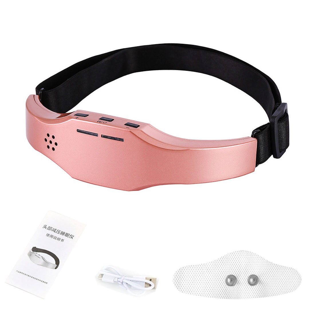 Elektrische Head Massager Slaap Monitor Migraine Relief Massager Therapie Release Stress Slaap Therapie Oplaadbare Apparaat: Red no box