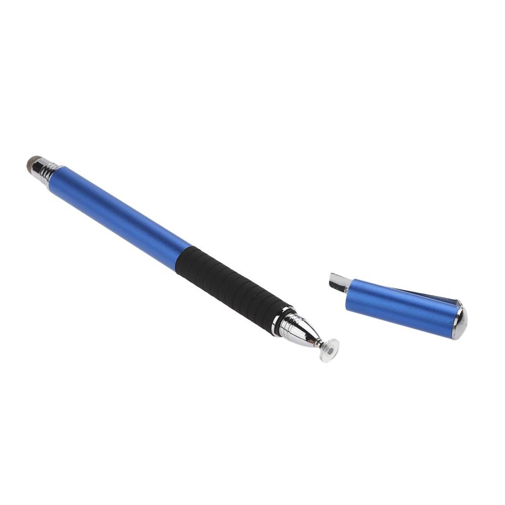 2 en 1 écran tactile capacitif dessin stylet stylo avec stylo chapeau Portable stylo pince pour iPhone téléphone intelligent tablette PC ordinateur: Dark Blue