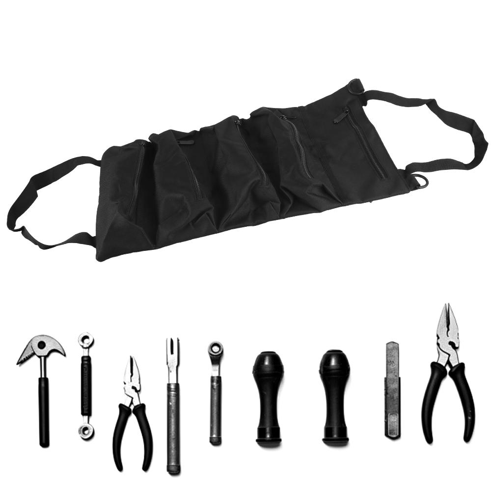 Botiquín de primeros auxilios para coche, estuche de almacenamiento en rollo, bolsa de almacenamiento, bolsa de herramientas enrollable multiusos ajustable