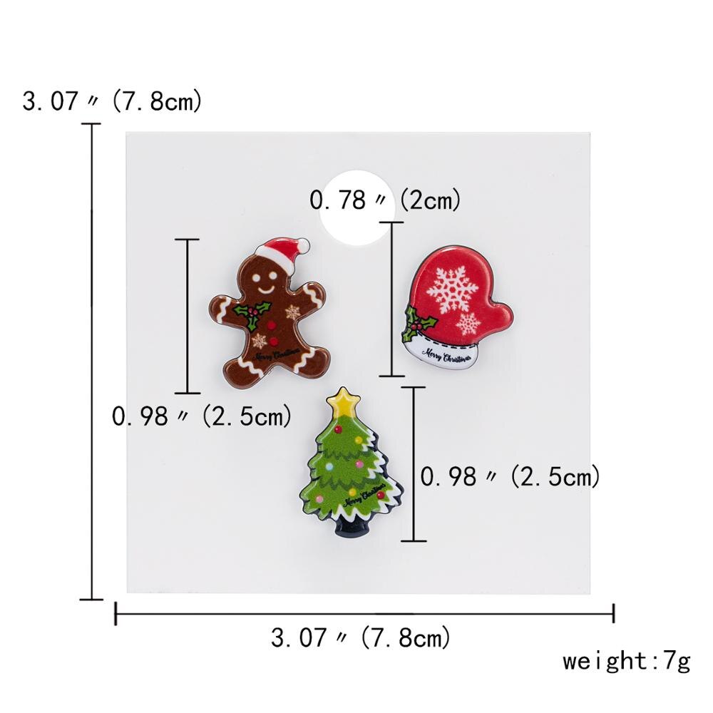 Trendy Christmas Brooch Set with Paper Card Santa Claus Crutches Elk Acrylic Snowman Hat Christmas Brooch Badges Pins for Women: 2