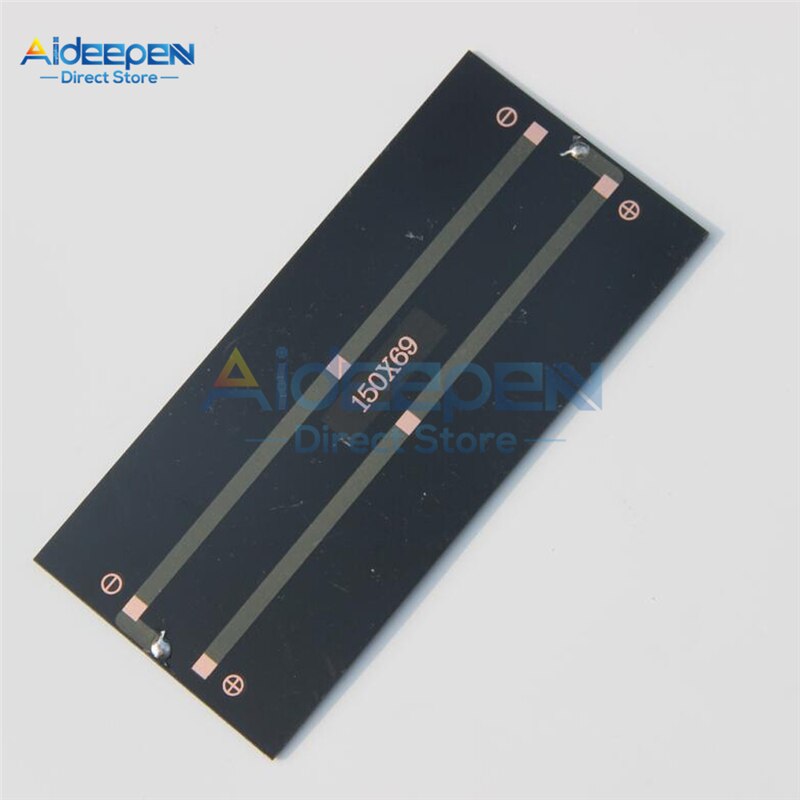 Panel Solar 5V 300MA Mini Sistema Solar DIY para baterías, cargadores de teléfono móvil, célula Solar portátil 1,5 W(150*69MM)