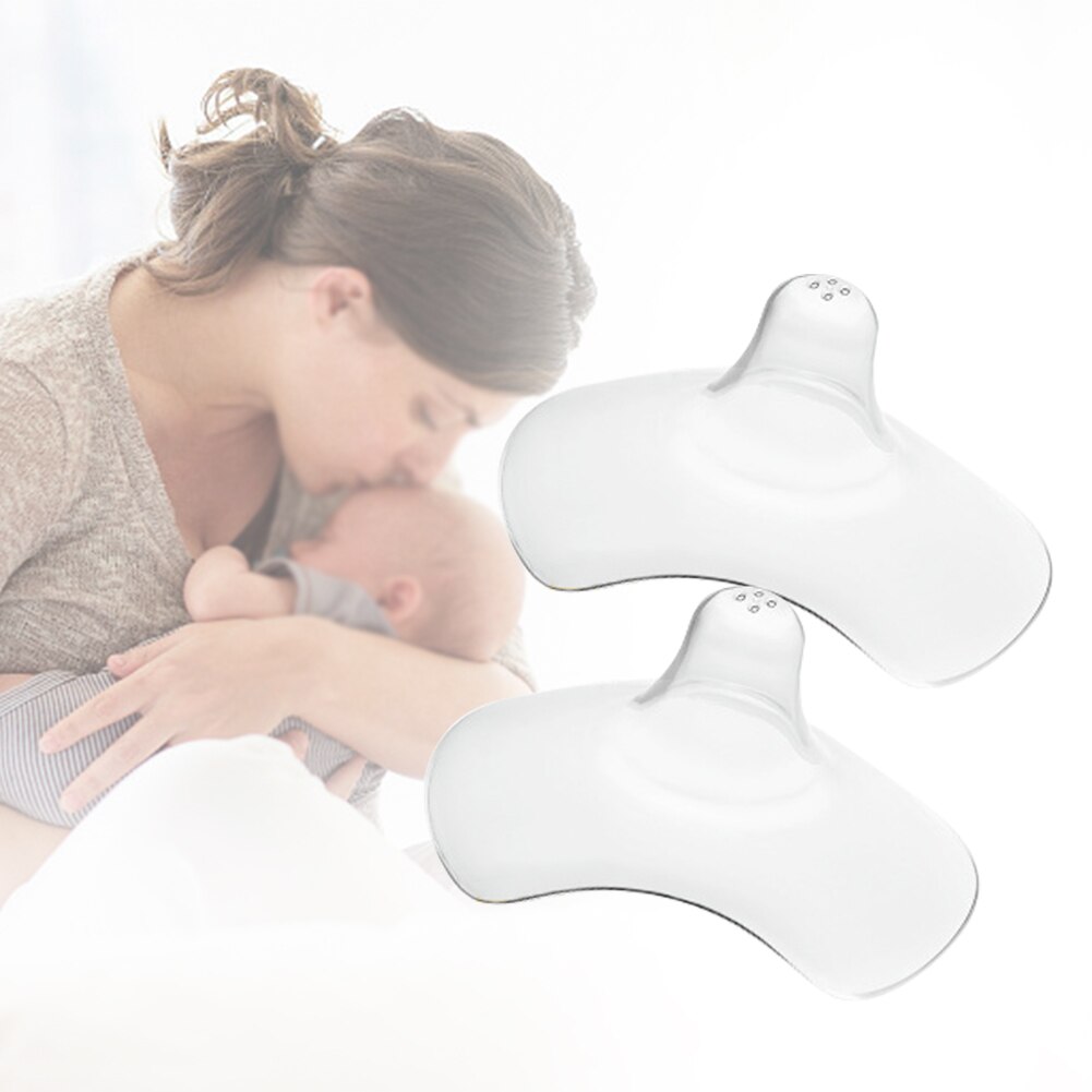 2pcs/set Pacifiers Nipple Shield Easy Clean Soft Silicone Protection Cover For Breastfeeding Milk Extractor Materinity Supply