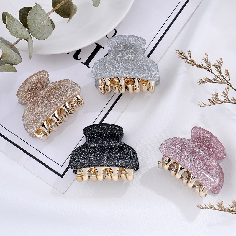 Conjunto de 4 unids/set de horquillas pequeñas para el pelo para mujer, accesorios para el cabello para niña, Color metálico brillante y Noble: Verde