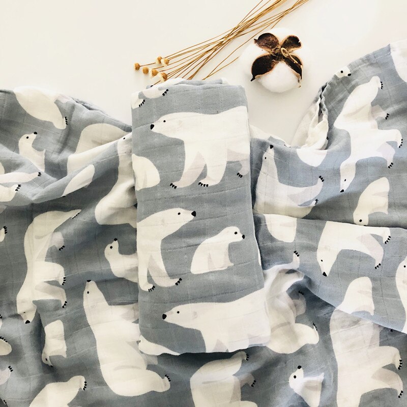 120Cm * 120Cm Enkelibb Baby Inbakeren Deken Super Mooie Kleur Baby Deken: Polar bear