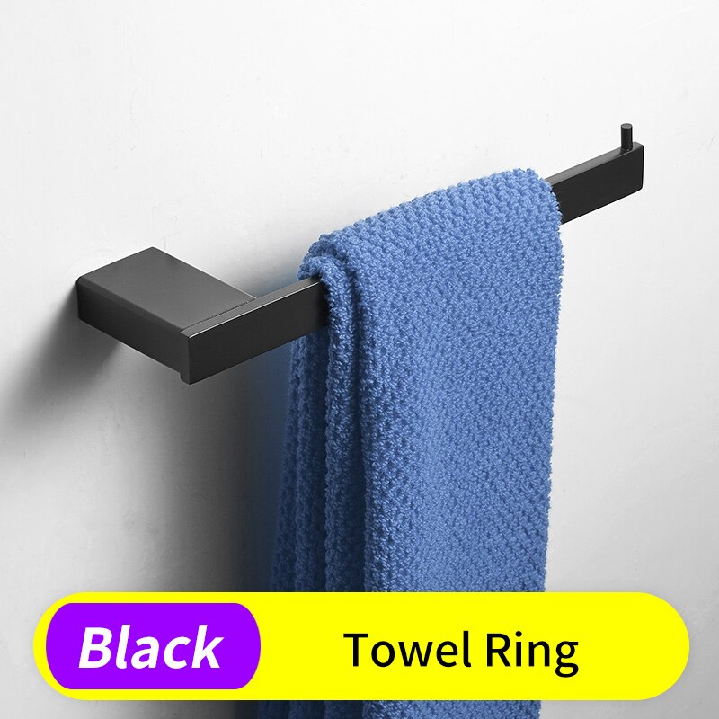 Handdoek Houder Zwart Badkamer Rvs Handdoekenrek Opknoping Holder Handdoek Bar Toiletrolhouder Zeephouder Jas Haak Rack: 1220-MJH