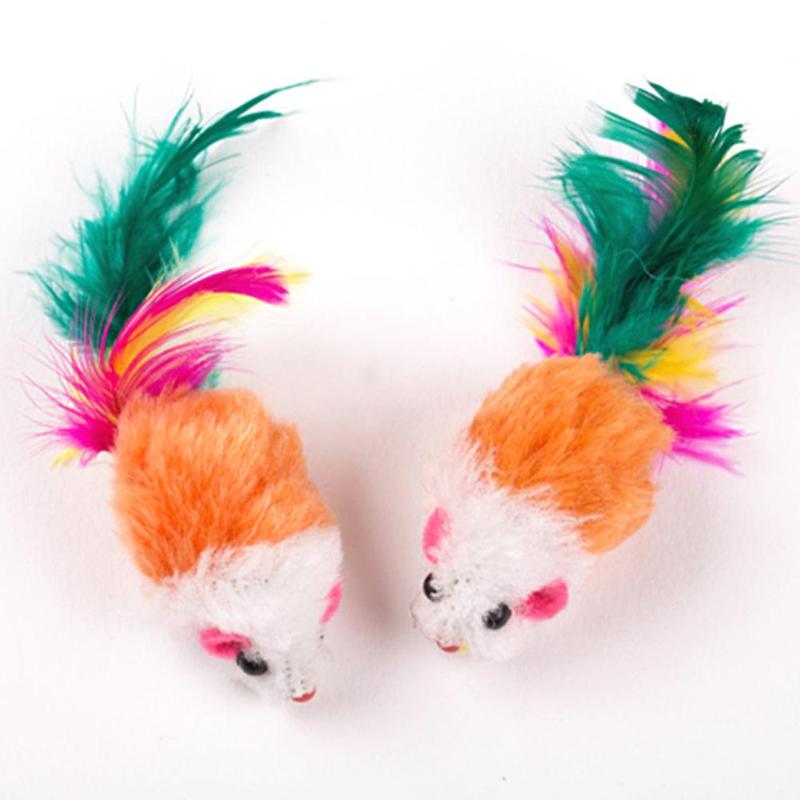 10 Stck Katze spielzeug Falsche Maus Haustier Katze Spielzeug Mini Lustige Spielen Spielzeug Für Katzen mit Bunte Feder Plüsch Mini maus Spielzeug