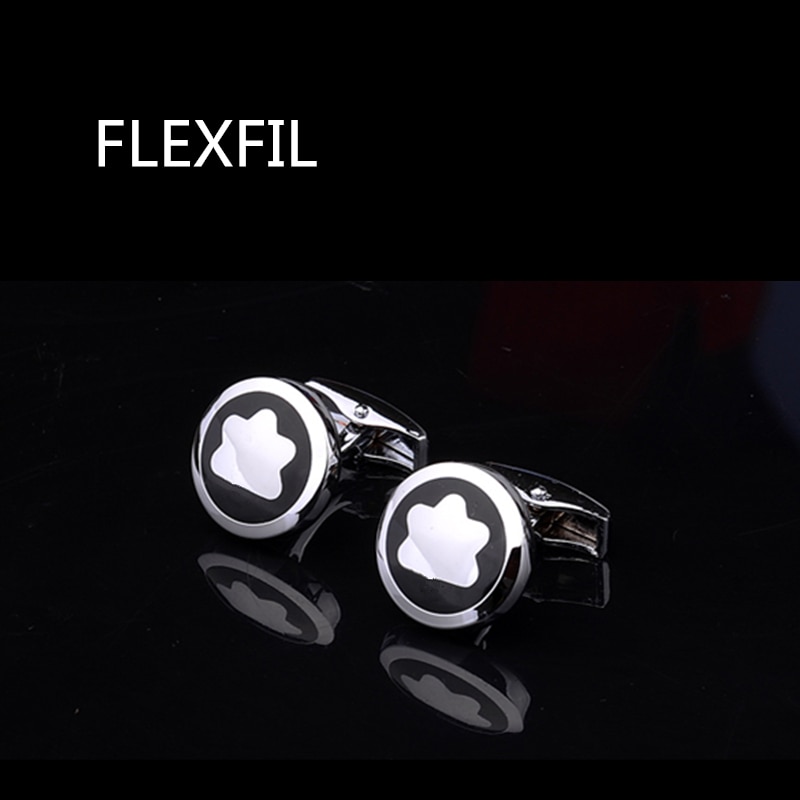 FLEXFIL Luxury shirt cufflinks for men's Brand cuff buttons cuff links gemelos round wedding abotoaduras Jewelry