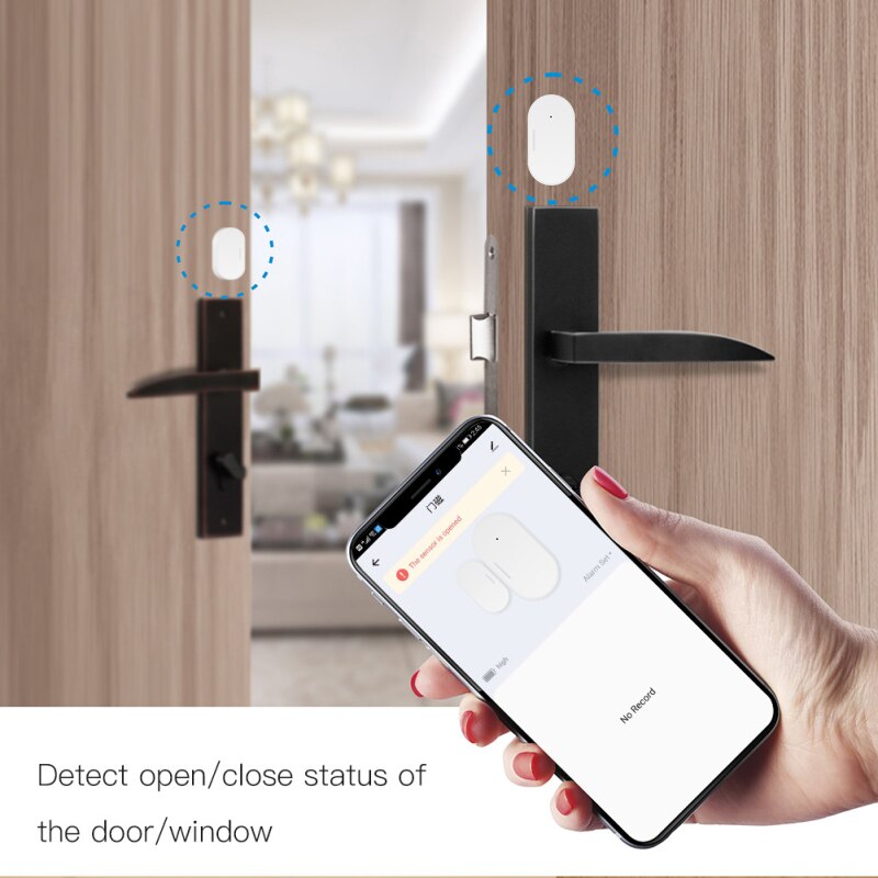 Tuya ZigBee WiFi Door Sensor, Smart Door Open/Closed Detectors, Smartlife APP Wifi Window Sensor Work With Alexa Google Home