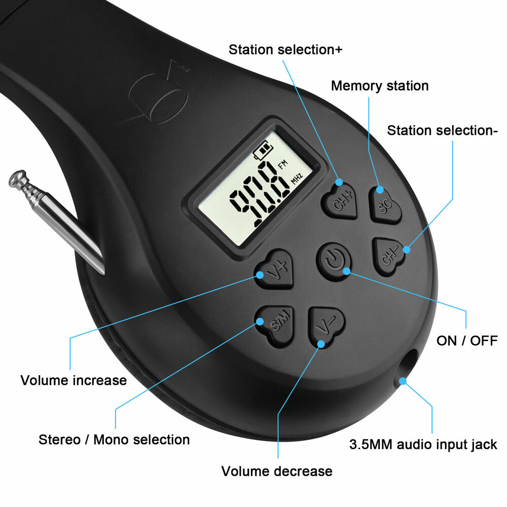 Auriculares estéreo con receptor de Radio FM portátil, cascos con pantalla Digital para conferencias, interpretación simultánea