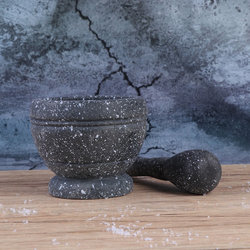 Garlic Masher Garlic Jar Garlic Bowl Mashing Medicine Jar Household Multifunctional Wood Mortar & Pestle Kitchen Gadget